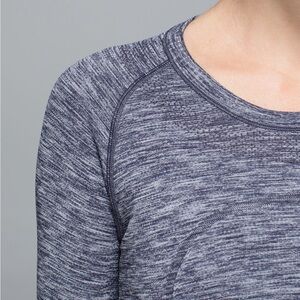 Lululemon Long Sleeve Swiftly Tech Space Dye Blue sz 8